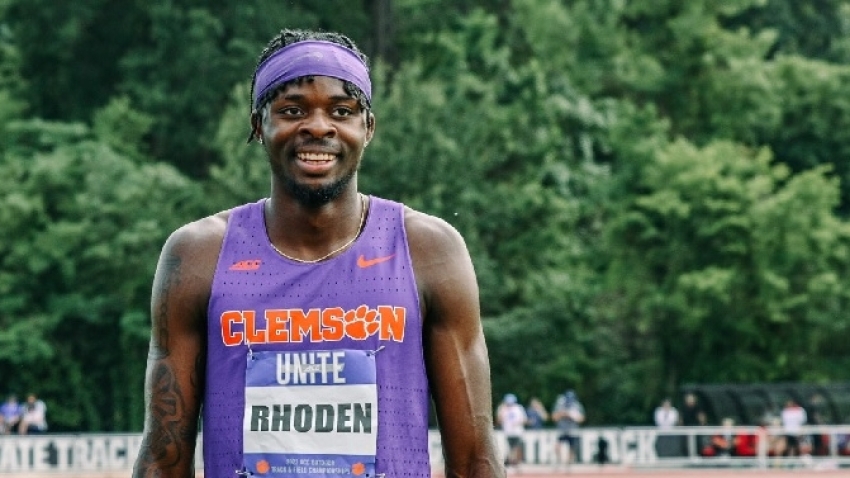 Tarees Rhoden the 2023 ACC Outdoor 400m champion.