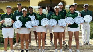 The ladies and the men’s team celebrate their performance at the 67th Caribbean Amateur Golf Championship in the Dominican Republic.   