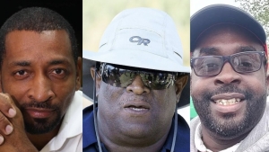 David Riley (l), Stephen Francis (c) and Michael Vassell are among several of Jamaica&#039;s track and field coaches to be honoured on November 11, 2023.