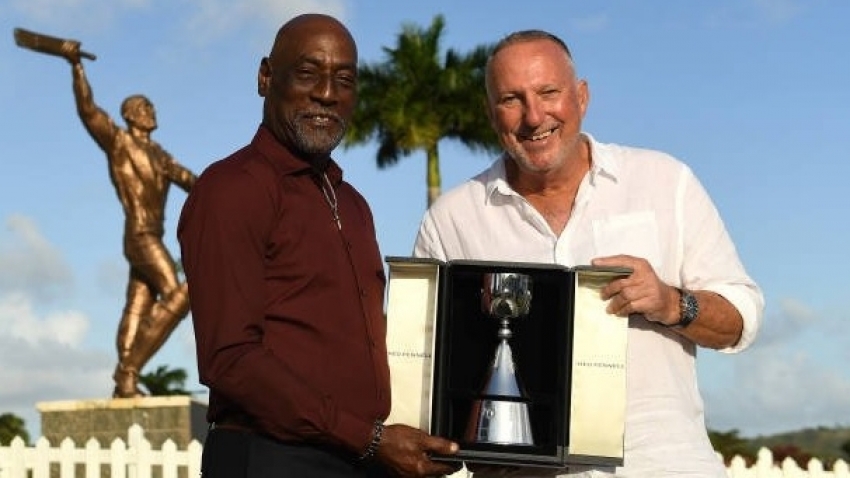 Cricket icons unveil Richards/Botham trophy ahead of Apex Test series