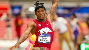 Wayne Pinnock produced a national indoor record-equaling 8.40m to win long jump gold at the NCAA Indoor Championships in Boston on Friday.